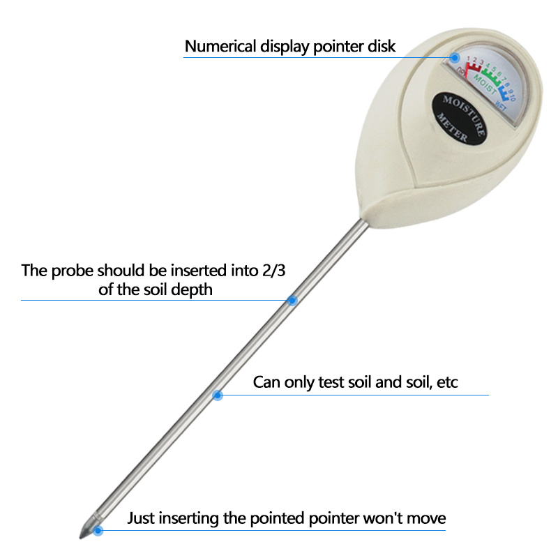 Đất Humidometer Nhà Làm Vườn Đo Dụng Cụ Máy Đo Độ Ẩm Đất Ẩm Kế Đầu Đo Tưới Cây Thử Nghiệm