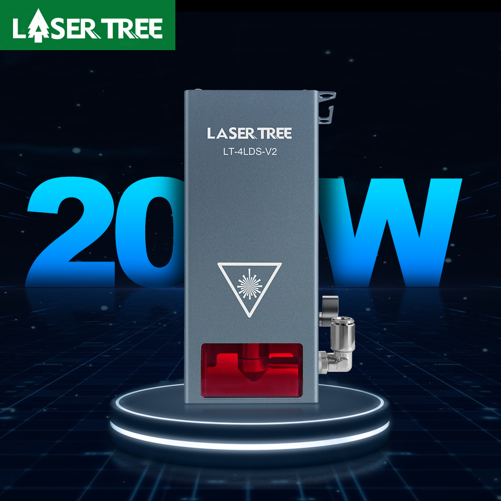 Módulo láser de árbol láser, potencia óptica de 20W y 40W con asistencia de aire, módulo de luz azul TTL para herramientas de grabado de madera de corte láser DIY