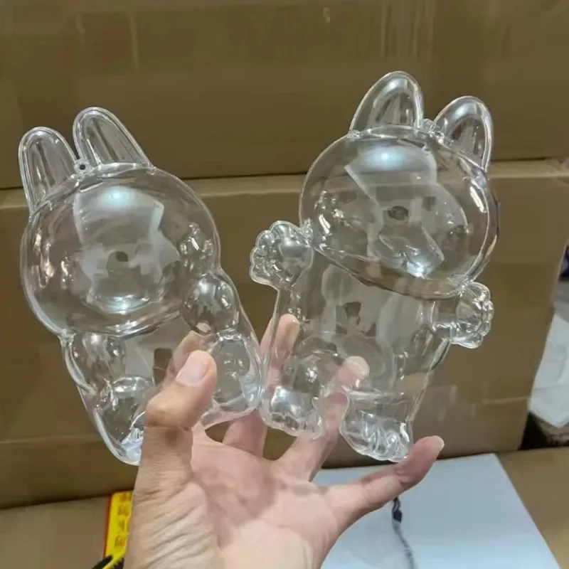 Für Labubu Transparente Schutzhülle Puppe Display Tasche II Mini Tragbare Aufbewahrungsbox für Stofftiere Klare PVC Aufbewahrungskoffer