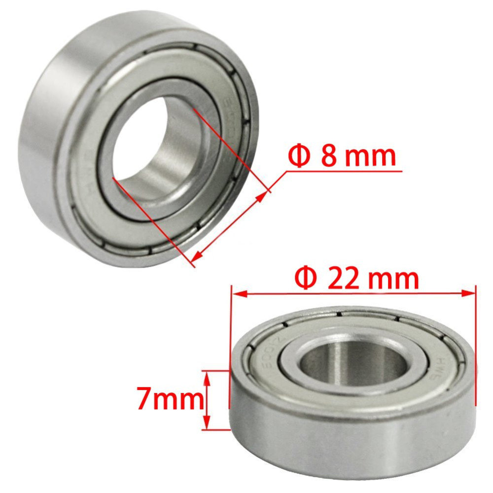 10 Stück 608ZZ 608RS Rillenkugellager 8*22*7 8x22x7 MM doppelt geschirmter Miniatur-Hochkohlenstoffstahl einreihig 608ZZ ABEC-7