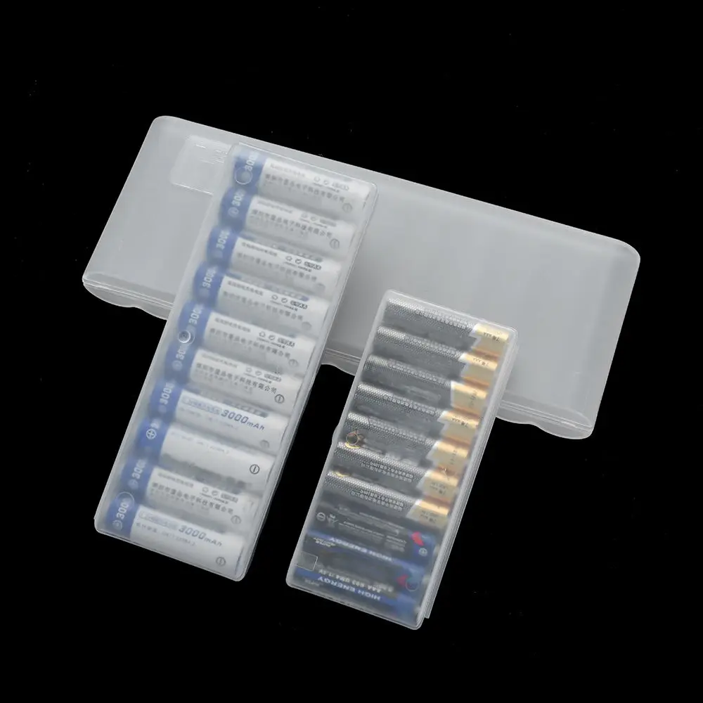 Caja de almacenamiento de batería dura de plástico con 10 ranuras para accesorios organizadores de batería AAA/AA/18650