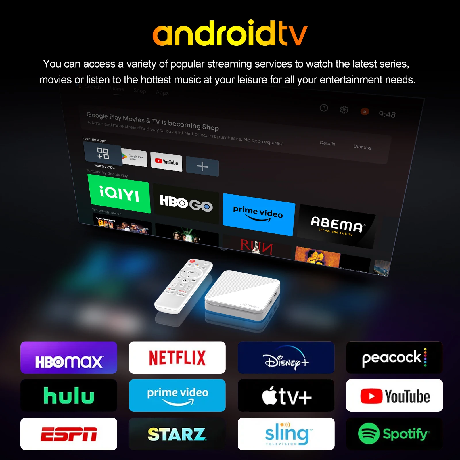 YUETUO H96 MAX H313 Smart TV Box Wifi6 BT Android 14 4K HD 2GB 8GB/16GB Dual Google Voice Assistant Media Player Set Top Box