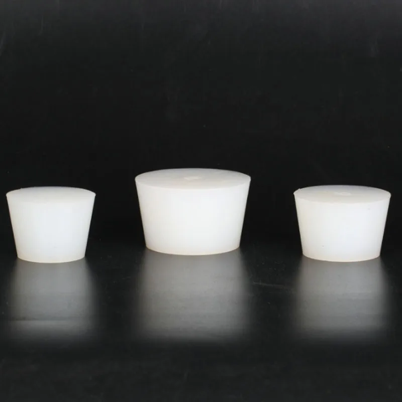 White Solid Silicone Plug High Temp Rubber Conical Stopper Laboratory Flask Sealing Cover Water Pipe Exhaust Valve