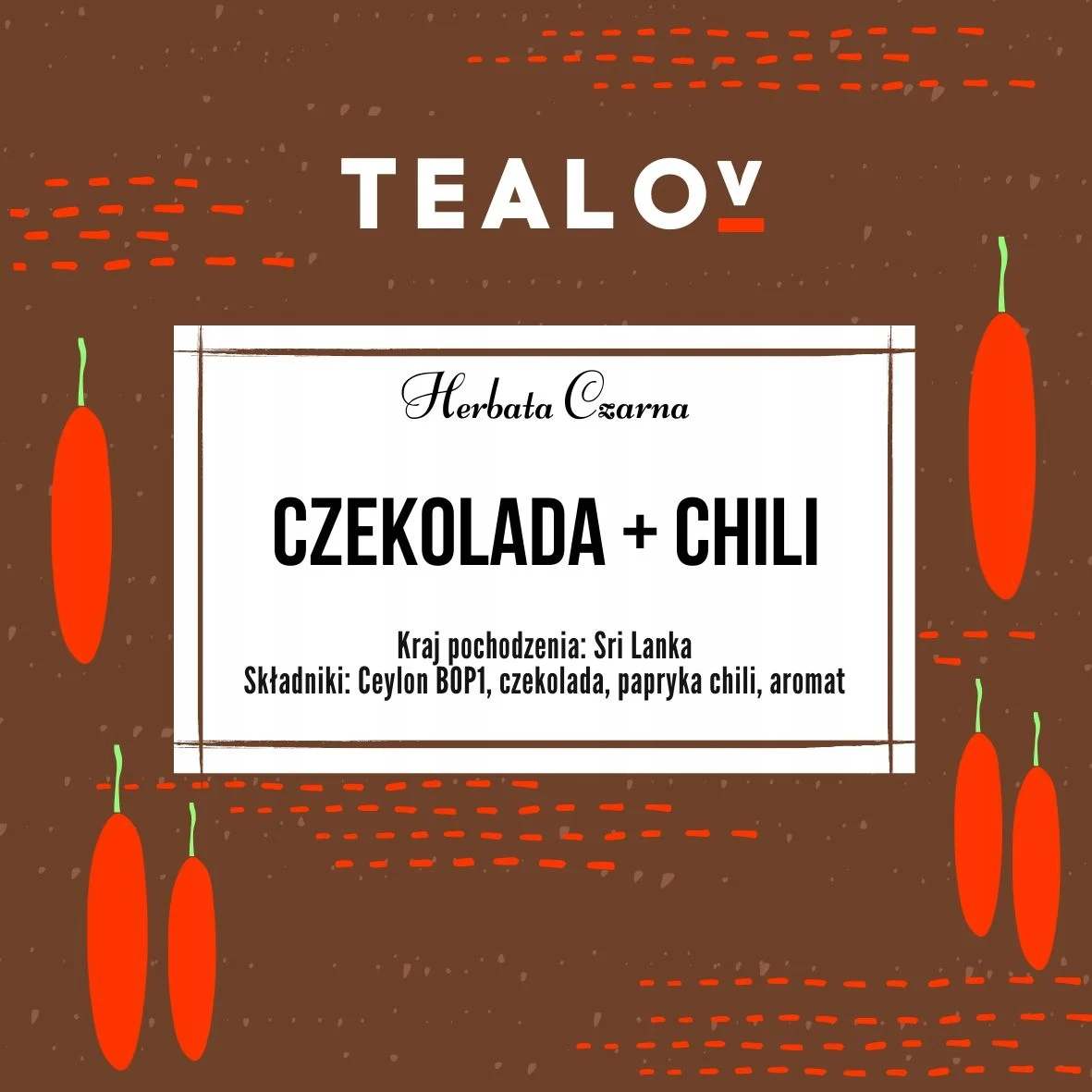 Herbata TEALOV czarna CZEKOLADA Z CHILI 100G