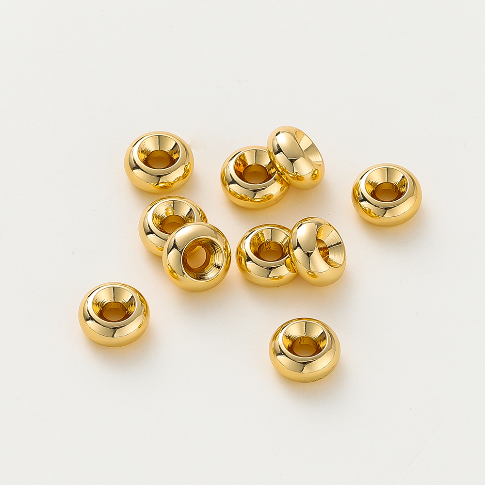14K/18K chapado en oro 10-30 Uds 3/4/5/6/8mm cuentas espaciadoras para DIY collar pulsera suministros de joyería accesorios al por mayor