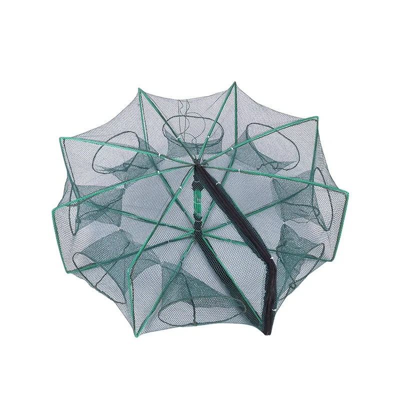 6/8/10 Holes Mesh Portable Fishing Net Cage Folding Crayfish Catcher Casting Fish Crab Crayfish Shrimp Smelt Eels Traps fishing