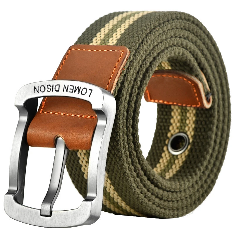Cinturón táctico de lona para hombre, accesorios vaqueros informales que combinan con todo, faja para deportes al aire libre, caza, cinturón con hebilla de nailon