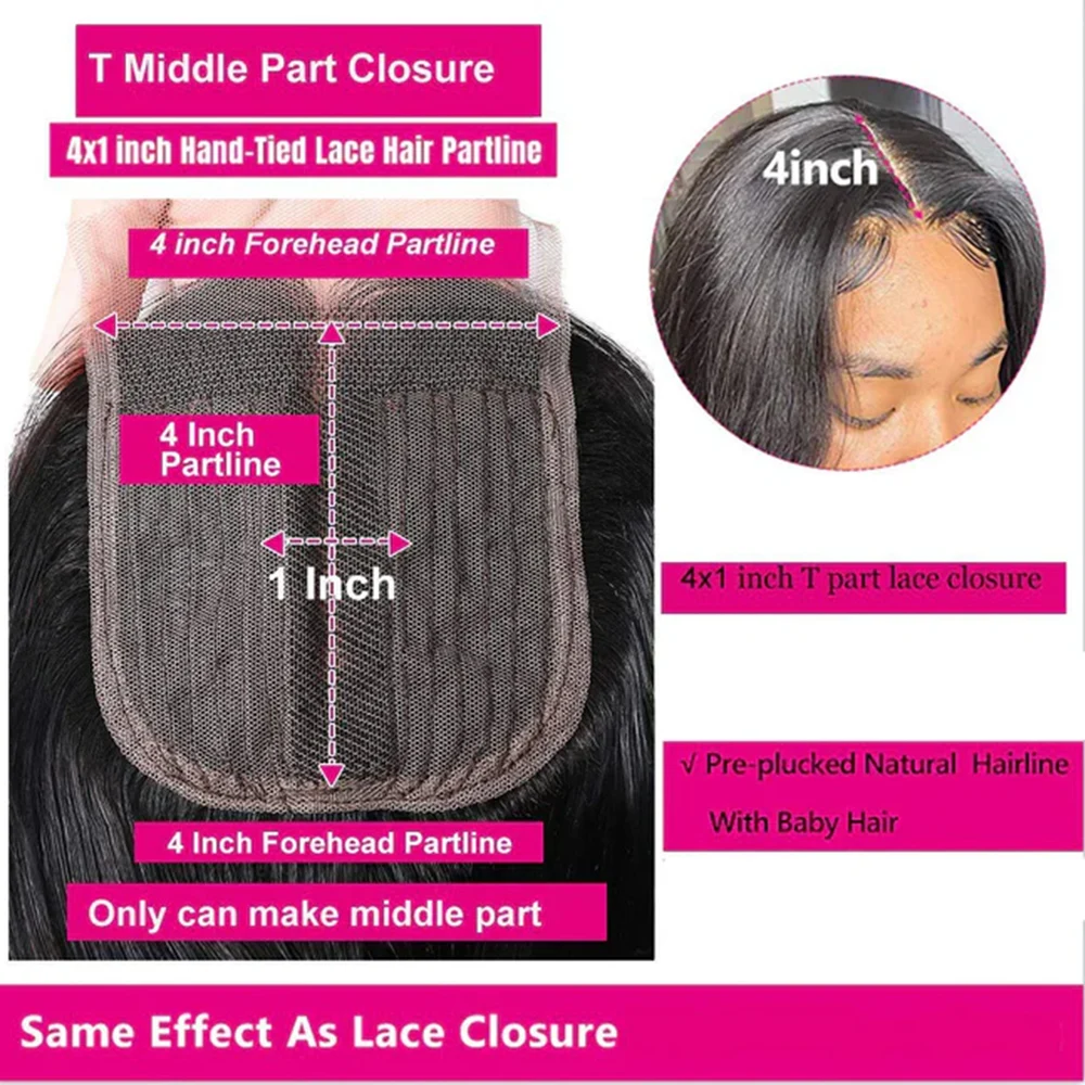 4x1 Hd Lace Closure Ludzkie Włosy Body Wave Przedziałek na Środku 10-20 Cali Naturalny Czarny Ciemny Brąz Ombre Brąz Remy Ludzkie Włosy Lace Closure