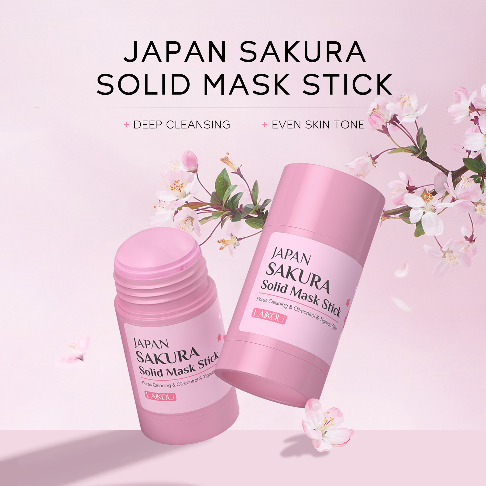 Sakura Cleansing Face Mask Stick 40g – Limpador de poros, remoção de cravo, controle de óleo e hidratante para a pele