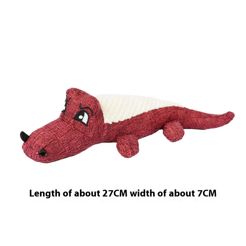 Pet plush toy, tri color crocodile, corn grid cat, dog, bite resistant, vocalizable, grinding teeth to relieve boredom