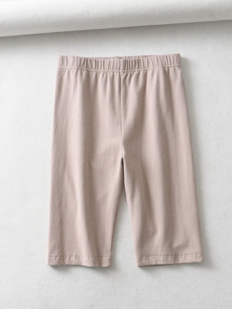 sexy dames katoenen hoge taille elastische pure kleur slanke knielange bikershort dames