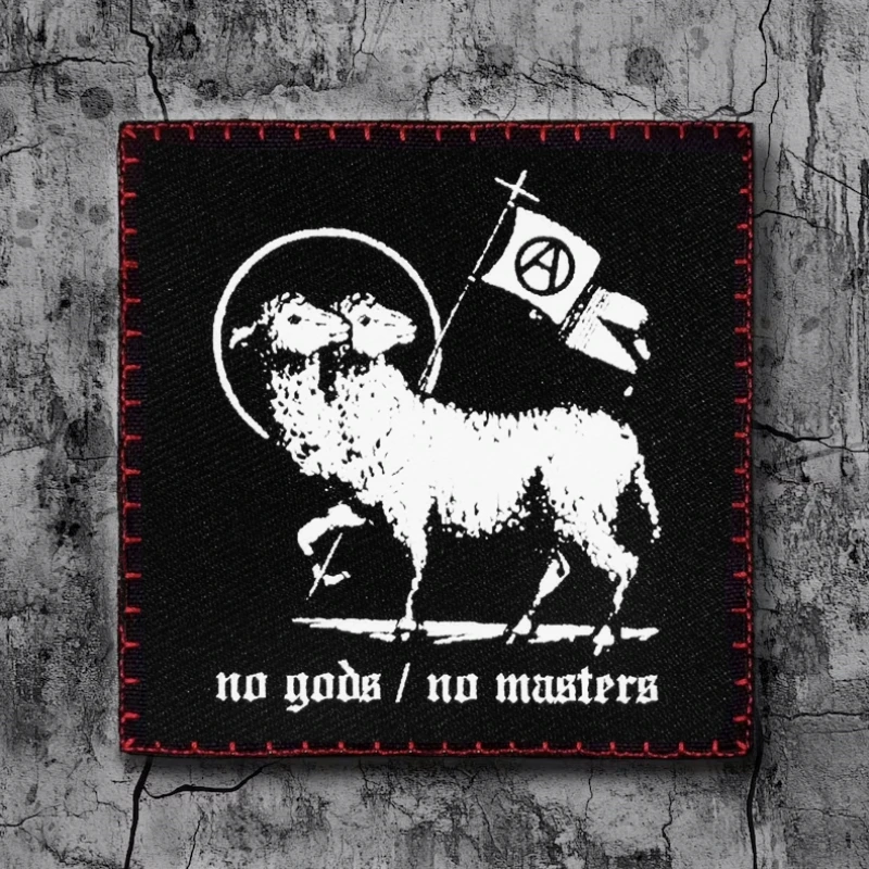 1PC No Gods No Masters Print Patch Taktische Moral Punk Abzeichen DIY Geschenk Nähen Auf Patches Für Kleidung Kappe Tasche jacke Trucker Hut