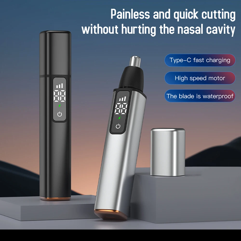 NEW Electric Nose Hair Trimmer Touch screen intelligent digital display 10000RPM Type-C fast charging Trimmer For Nose ﻿