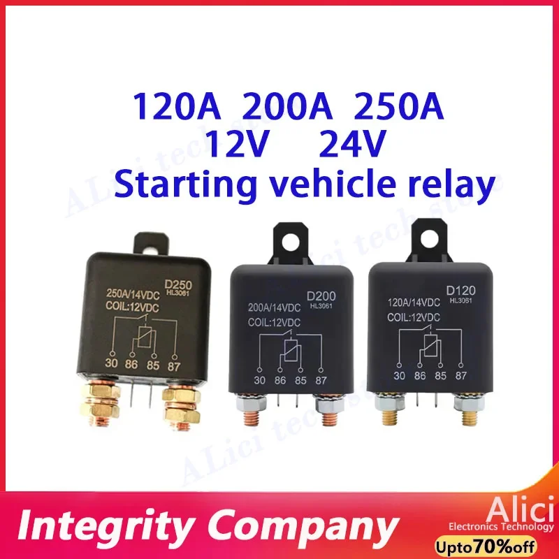 200A high current car relay 120A 200A 250A DC start 12V 24V battery power supply modification for a long time