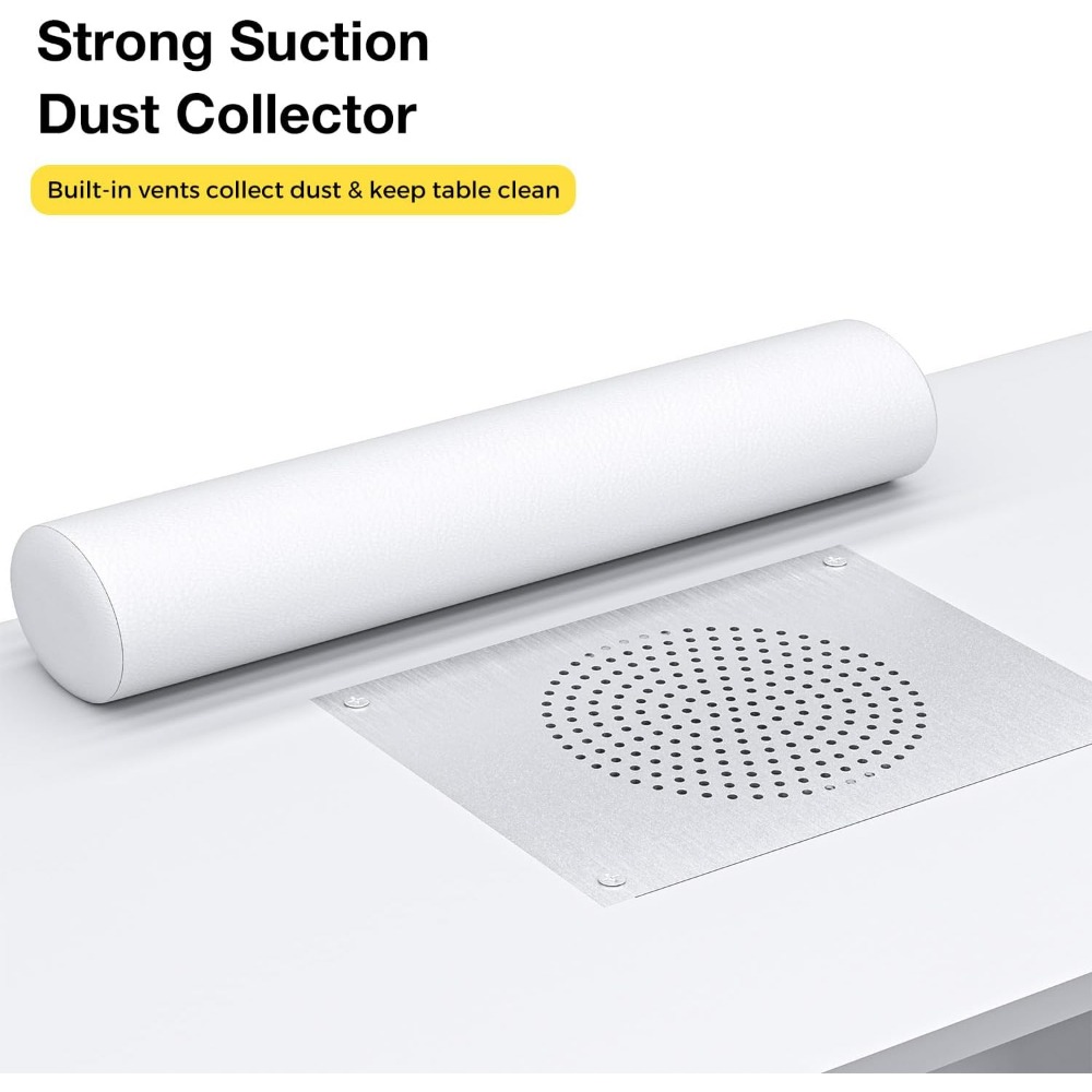 Nail Tables.Manicure Table, Nail Tech Desk with Dust Collector, Acetone Resistant Nail Table Station with2Dust Bag & Wrist Rest