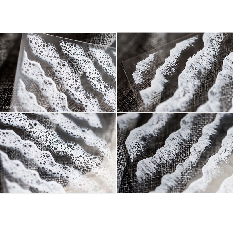 1 แผ่นจำลอง สติกเกอร์ 3D Effect Sea ภาพวาดสติกเกอร์เรซิ่นบรรจุวัสดุเรซิ่น Craft Art