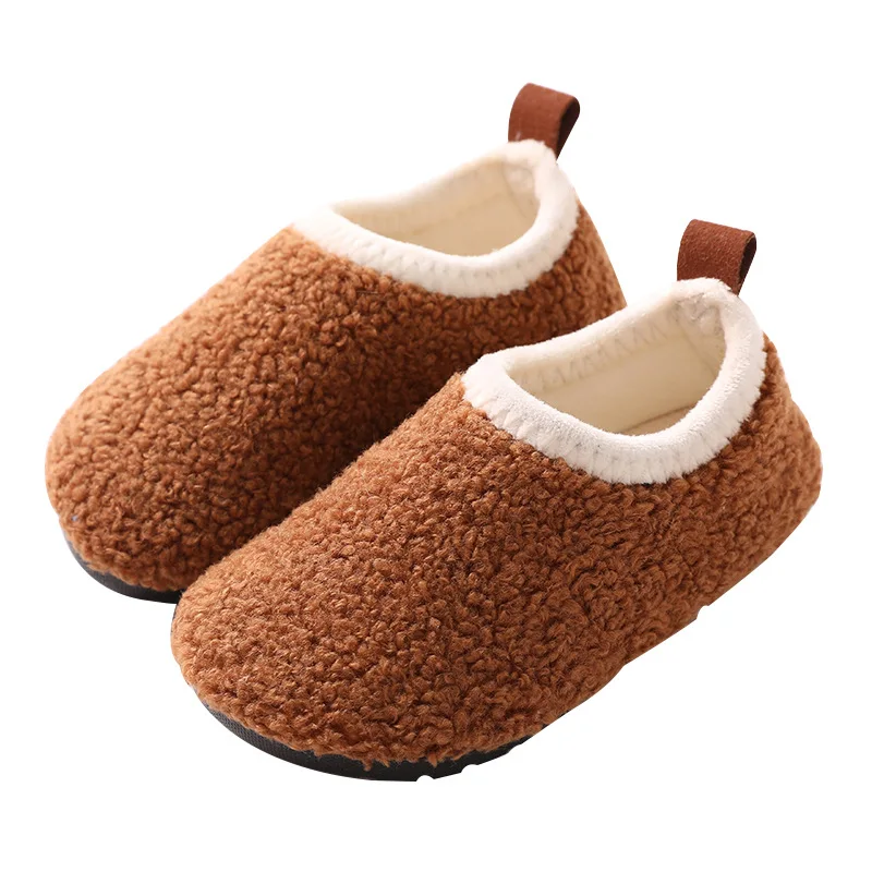 เด็กรองเท้าแตะผ้าฝ้ายอบอุ่นเด็กฤดูหนาวรองเท้าเด็กผู้หญิง Plush รองเท้าในร่ม Soft Sole Anti-SLIP รองเท้าผ้าฝ้าย