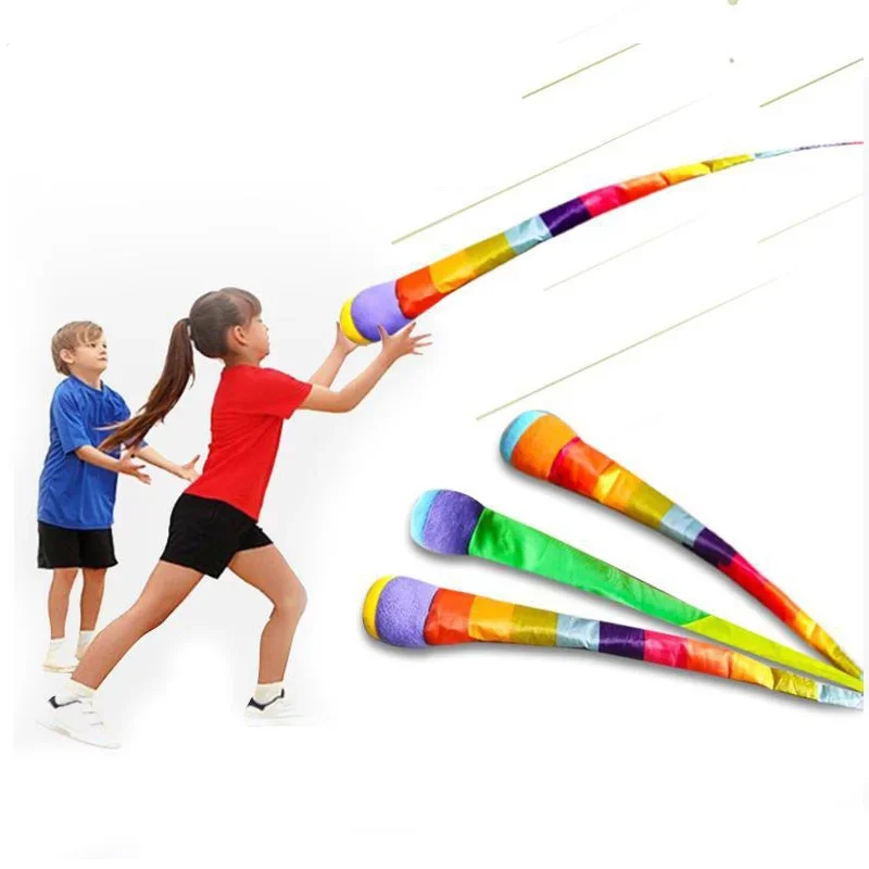 Interactive Rainbow Windproof Sandbag เด็กเด็กของเล่นกลางแจ้งกีฬา Meteor Ball Sandbag Sensory การฝึกอบรม