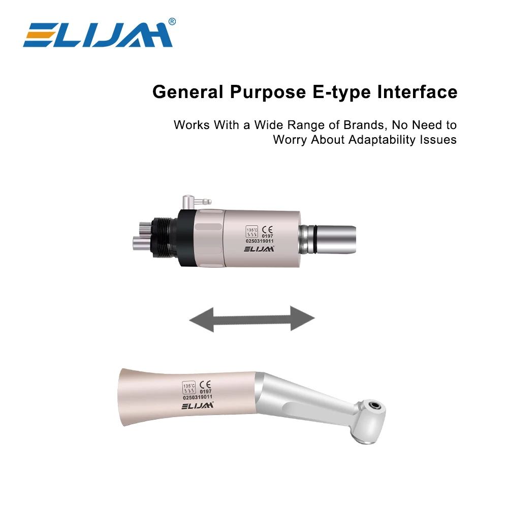 Elijah dental contra ângulo handpiece 1:1 baixa velocidade nariz cone terno handpiece dental de baixa velocidade e-tipo fx205 ferramentas odontológicas