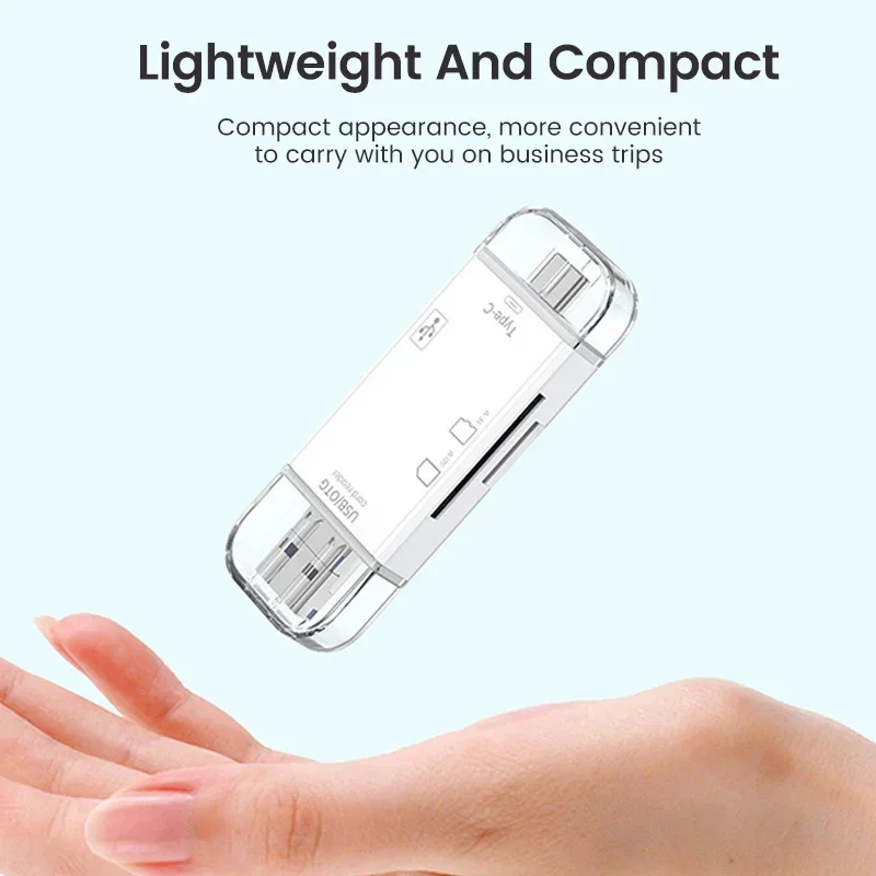 มัลติฟังก์ชั่น 6 in 1 OTG SD Card Reader USB2.0 Type-C/TF/SD Smart Cardreader สําหรับแล็ปท็อปอุปกรณ์เสริมอะแดปเตอร์
