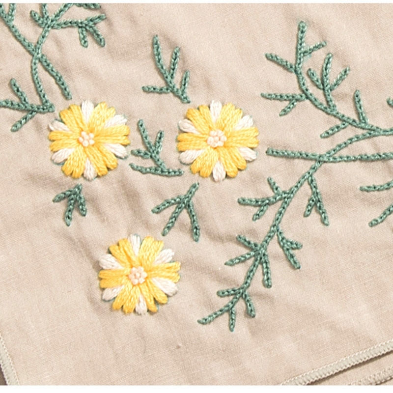 Mouchoir broderie florale, artisanat couture, Hankies DXAA