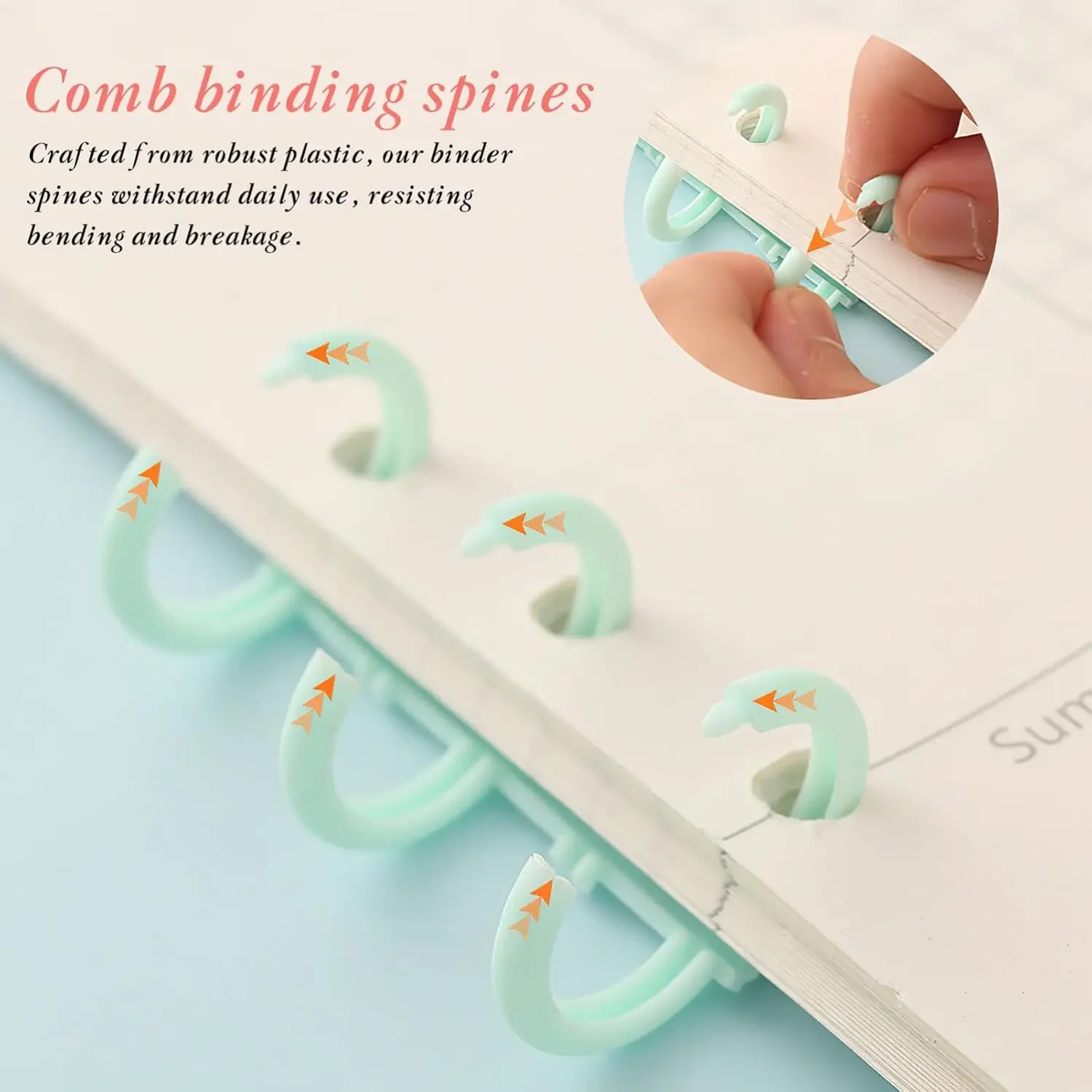 10PCS 30 Rings Comb Binding Spines Plastic Spiral Binding Coils for Business Document File Notebook File Making