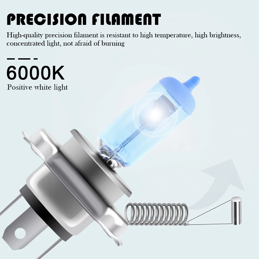 2 STKS Auto 55 W Halogeen Koplamp H7 H4 H1 H11 HB3 9005 HB4 9006 Halogeen Koplamp Auto Licht Hi/Lo Beam 6000 K 12 V Witte Lamp