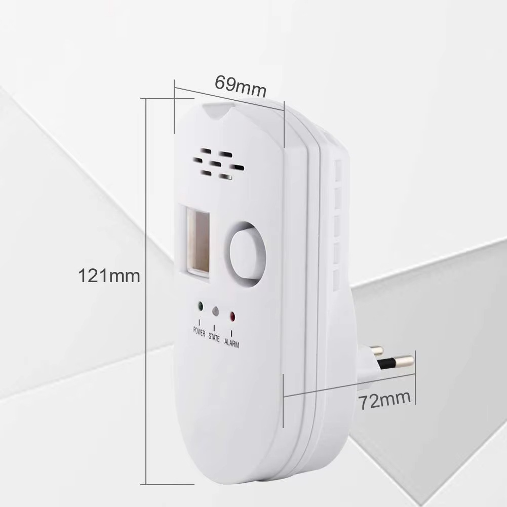 CPVAN Natural Gas Detector High Sensitive Home Gas Alarm Combustible Gas Leak Monitor For Home Security Protection(EU Plug)