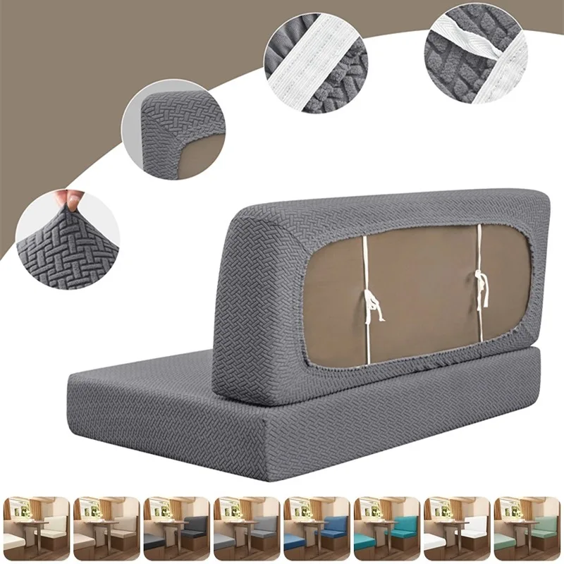 Fundas elásticas de forro Polar para cojines de coche, cubierta de asiento de cabina, respaldo de banco, RV y Camper, Juego de 2 unidades