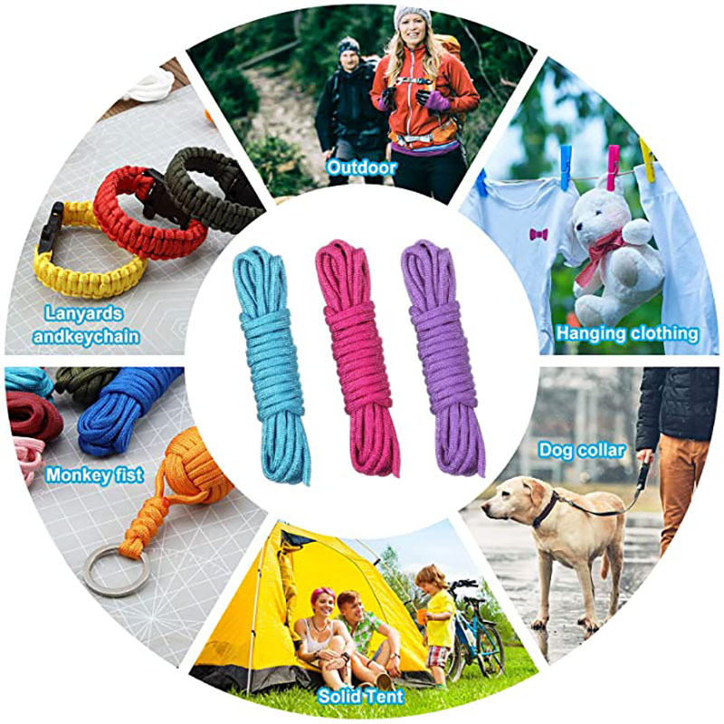 4 ขนาด Dia.4mm 7 ขาตั้งแกน Paracord 550 สําหรับ Survival Parachute สายไฟ Lanyard ปีนเขา Camping เชือกเดินป่า Clothesline สร้อยข้อมือ
