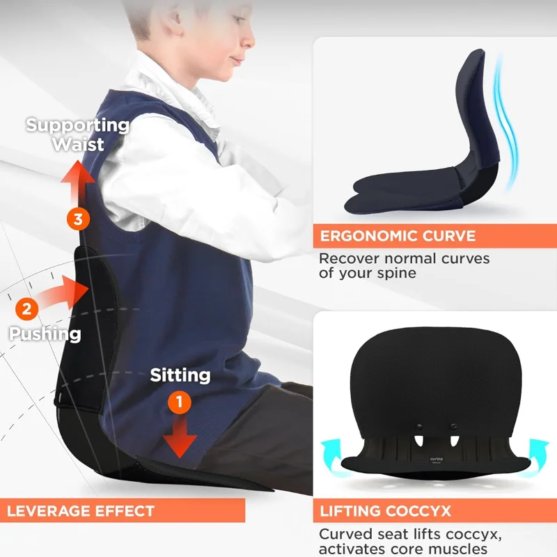 Adult Lumbar Support Cushion Back Straightener Home Office Lumbar Cushion with Back Integrated Sitting Posture Correction Chair