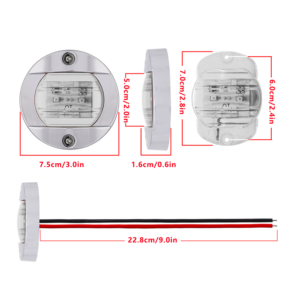 4 stücke 6led 12v 2,2 w runde Yacht Marine Boot führte Heck Licht Kabinen deck mit freundlicher Genehmigung Licht Marine Innen kabine Lichter wasserdicht