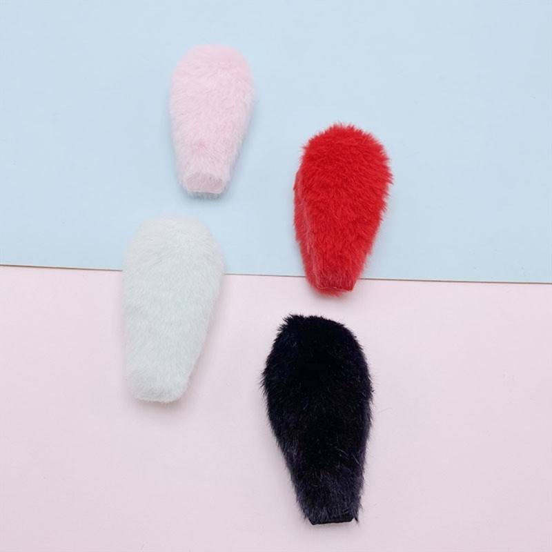 652F 10 Uds. Orejas conejo peluche dibujos animados DIY apliques acolchados decoración cola caballo hecha a mano