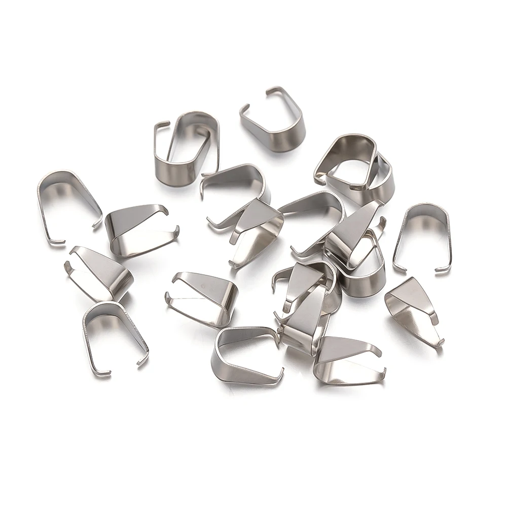 100 pçs fechos de aço inoxidável bails charme sementes de melão fivela pingente diy colar pulseira conectores jóias descobertas