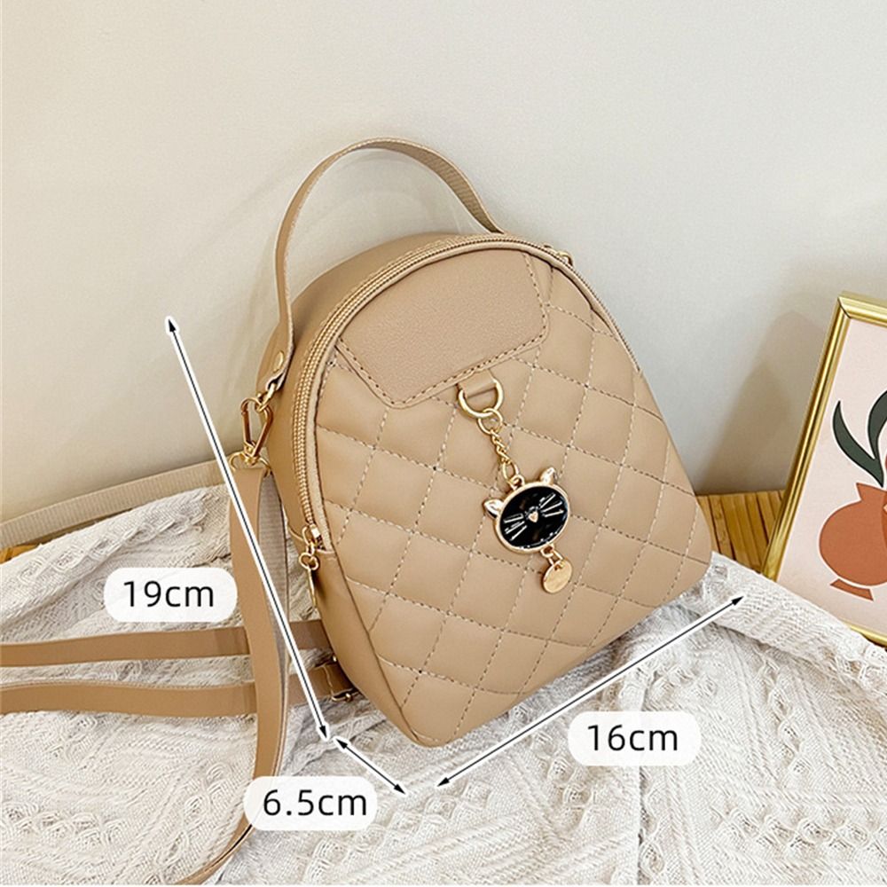 Mode kleinen Rucksack Frauen Mädchen Umhängetaschen Gitter Pu Ledertasche Mini Schult aschen lässig Rucksack