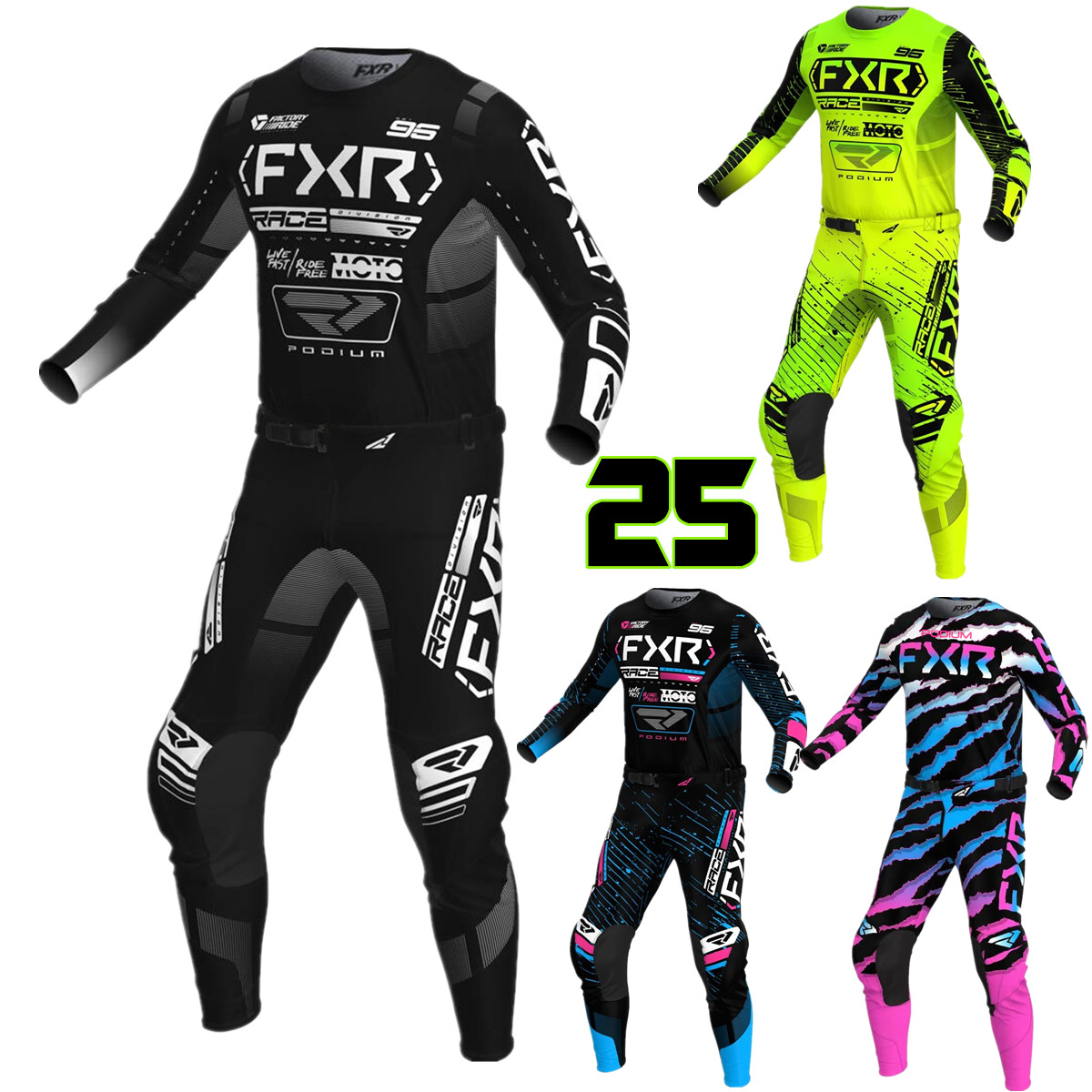 2025 Podium FXR MX Gear Set Off Road Motorrad Jersey Set Motocross Combo Dirt Bike Anzug Moto Kit