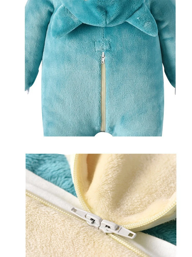 เด็กคอสเพลย์ Climb ชุดบอดี้สูททารกอะนิเมะทารกแรกเกิด Snorlax ไดโนเสาร์บทบาทเล่น Flannel ป้องกัน Jumpsuit ฮาโลวีน 0-3 ปี Cos