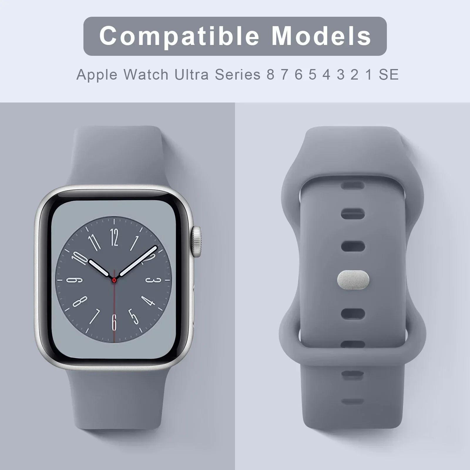 Correa de silicona suave para Apple Watch 9 8 7 6 5 4 3SE, pulsera para iWatch Ultra 49mm 45mm 41mm 40mm 44mm 38mm 42mm