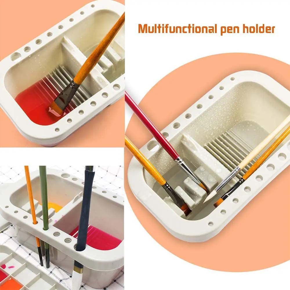 1PC 3-in-one 다기능 펜 워시 케이스, 컬러 팔레트, 페인트 상자, 사용하기 쉬운 미술 도구 세트로 사용할 수 있습니다.