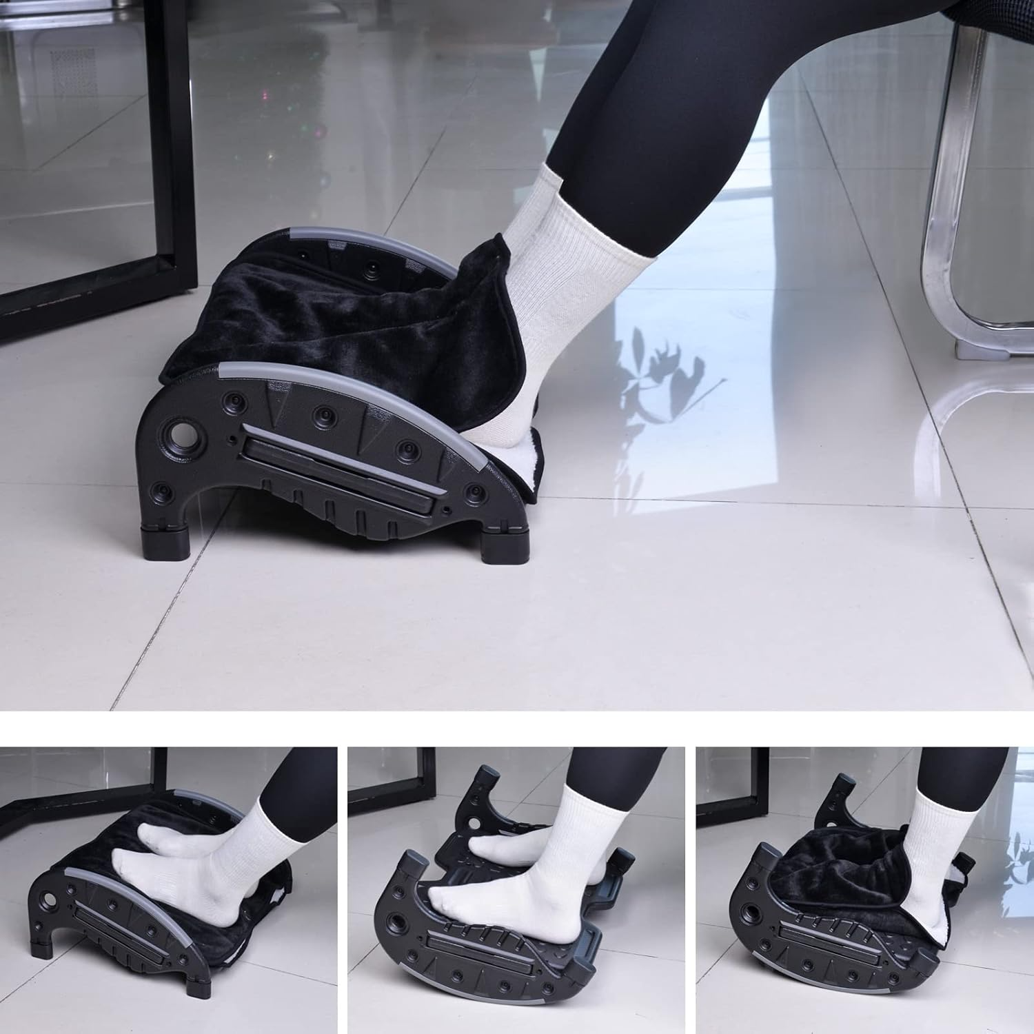 Rocking Foot Rest for Under Desk at Work,Two  of Use Footrest with Removable Warmer Feet Pocket for ,Office,Gaming,Computer,Ergo