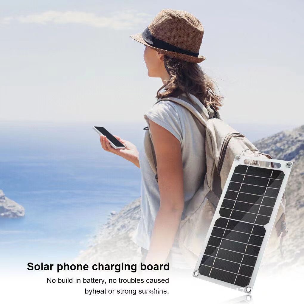 Painel Solar Impermeável, 30W, USB, Tipo-C, Exterior, Caminhadas, Acampamento, Bateria Portátil, Banco de Carregamento do Telefone Móvel, Painel de Carregamento 6.8V