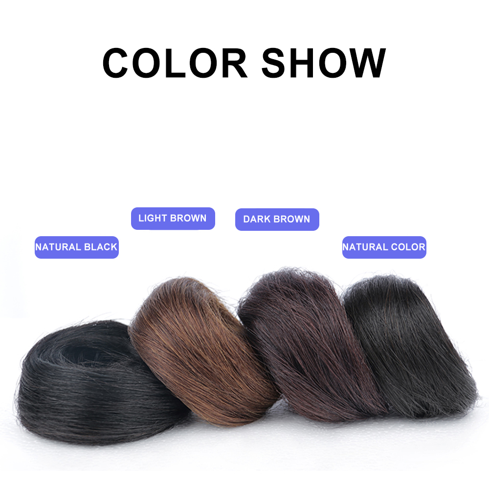 100% 人毛おだんごヘア乱雑な本物のおだんごヘア人間のおだんごヘアピース女性のためのナチュラルアップヘア乱れたシニヨン毎日