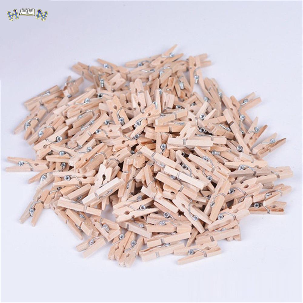 Wholesale Very Small Mine Size 25mm Mini Natural Wooden Clips For Photo Clips Clothespin Craft Decoration Clips Pegs 50PCS