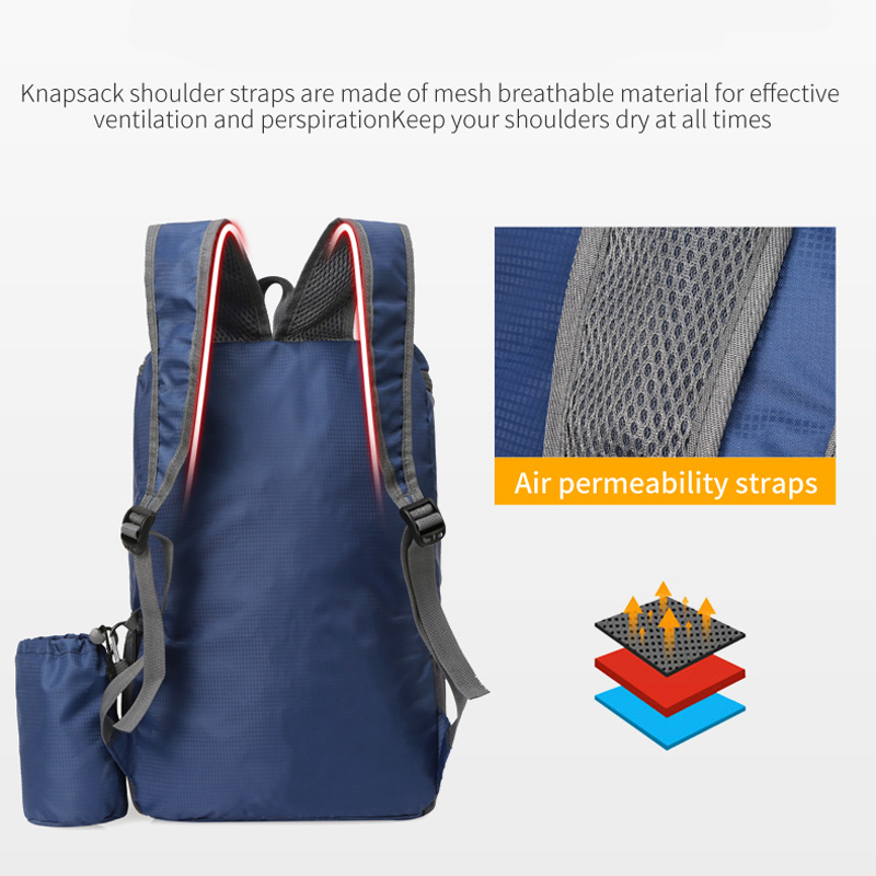 Zaino pieghevole minimalista di grande capacità Zaino sportivo da viaggio all'aperto impermeabile portatile unisex Zaino casual unisex in nylon