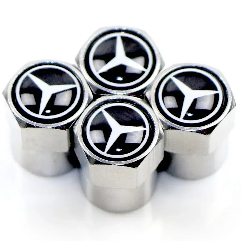 Tapas de válvula de neumático de coche, emblema, tapa de metal para Mercedes Benz B/C/E/S Clase A C200L GLC GLE CLA, accesorios de estilo de coche