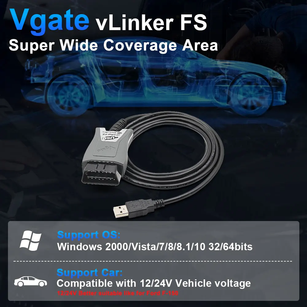 Vgate vLinker FS ELM327 สําหรับ Ford FORScan HS MS สามารถ ELM 327 OBD 2 OBD2 รถเครื่องสแกนเนอร์อินเทอร์เฟซเครื่องมือ OBDII สําหรับ MAZDA