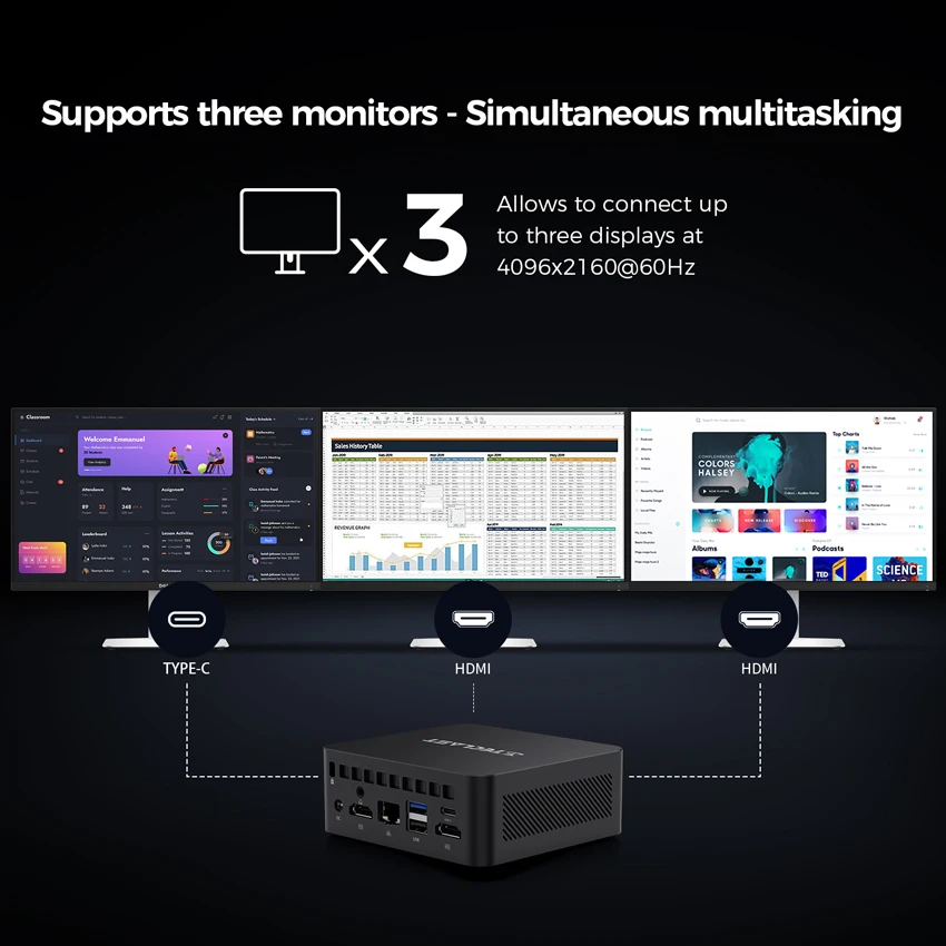 Teclast N30 Mini PC Intel Twin Lake-N150 Windows 11 Pro Mini PC 16 GB DDR4 512 GB PCIE M.2 SSD WiFi 5 BT5.0 Computer desktop