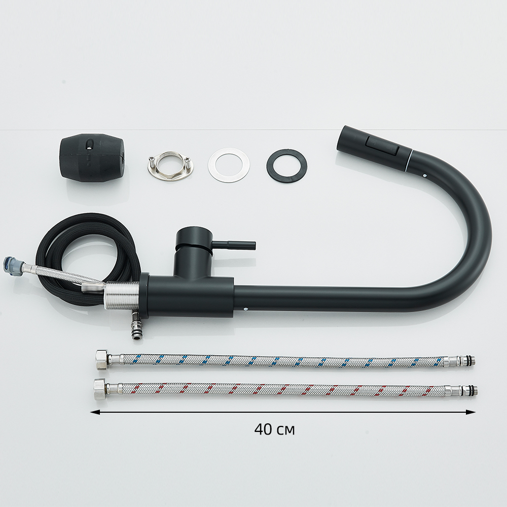 Pull-Down-Mischbatterie für Küchenspüle, herausziehbar, zwei Funktionen, Einhebelmischer für heißes und kaltes Wasser, an Deck montiert