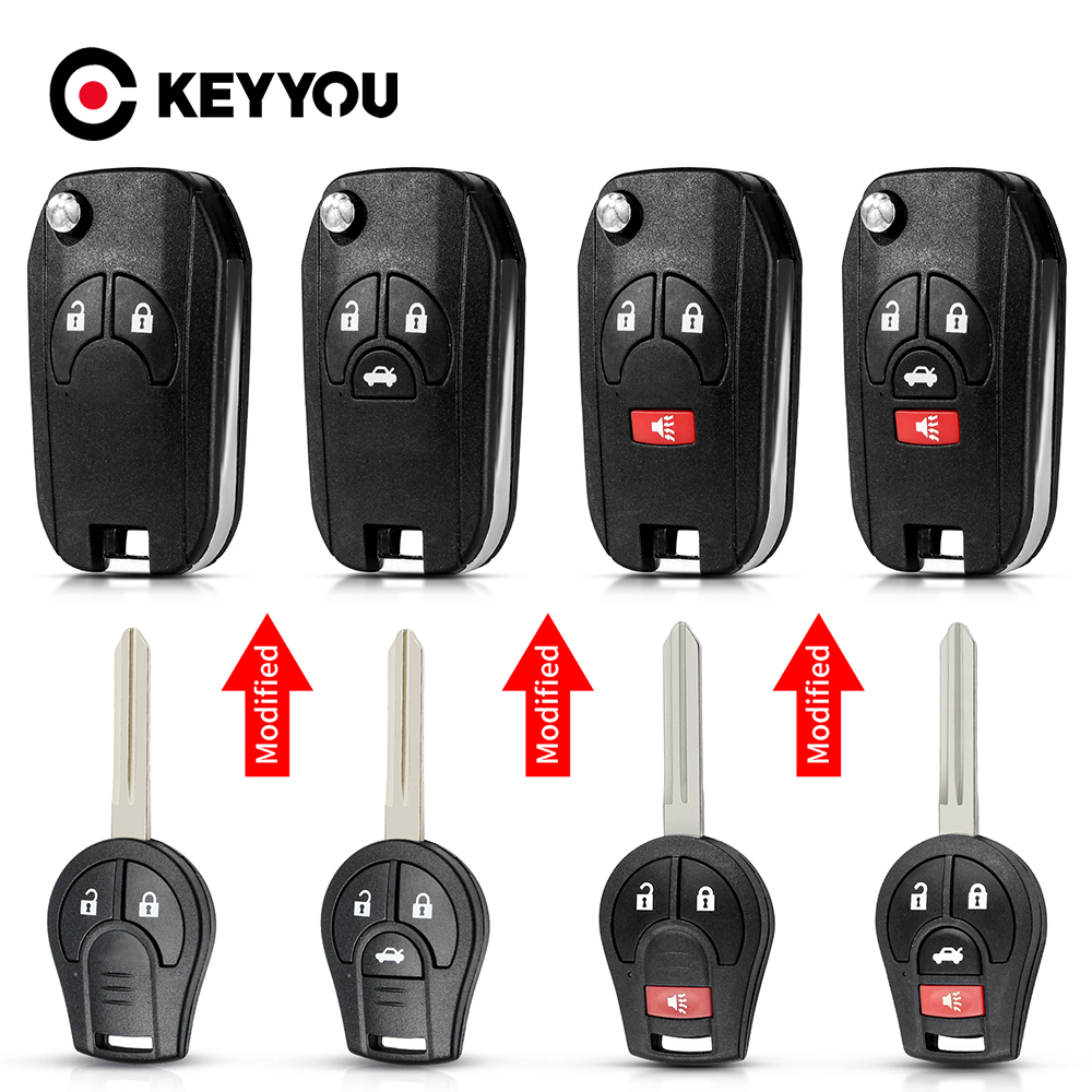 KEYYOU 修正バージョン折りたたみ車のキーケース日産シルフィキューブジュークローグマイクラキャシュカイアルティママキシマセントラヴァーサ