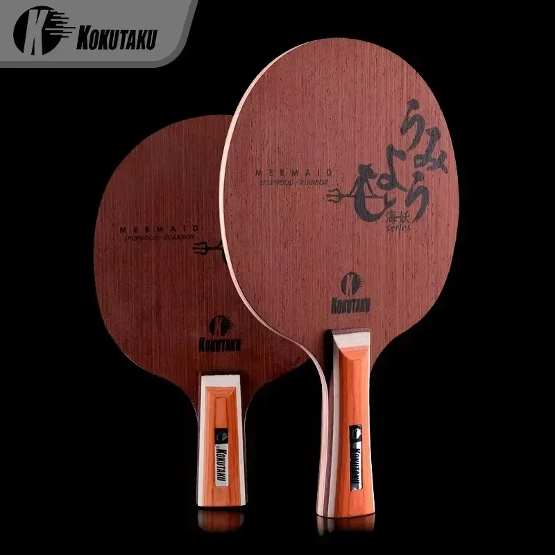 Table Tennis Racket Blade5 Ply PURE BLACK CARBON WOODShort Long Handle Allround Offensive Ping Pong Bat For Training Competition